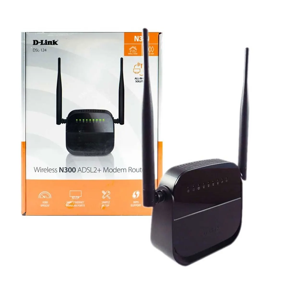 مودم - روتر دی لینک D-Link Wireless N 300 ADSL2+ DSL-124