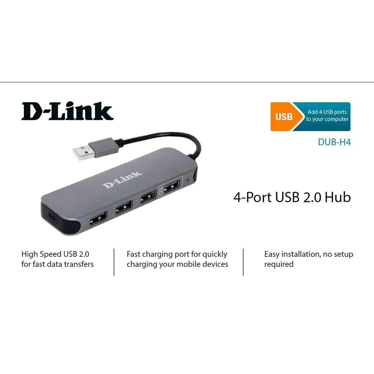 هاب USB دی لینک مدل D-Link DUB-H4-E1