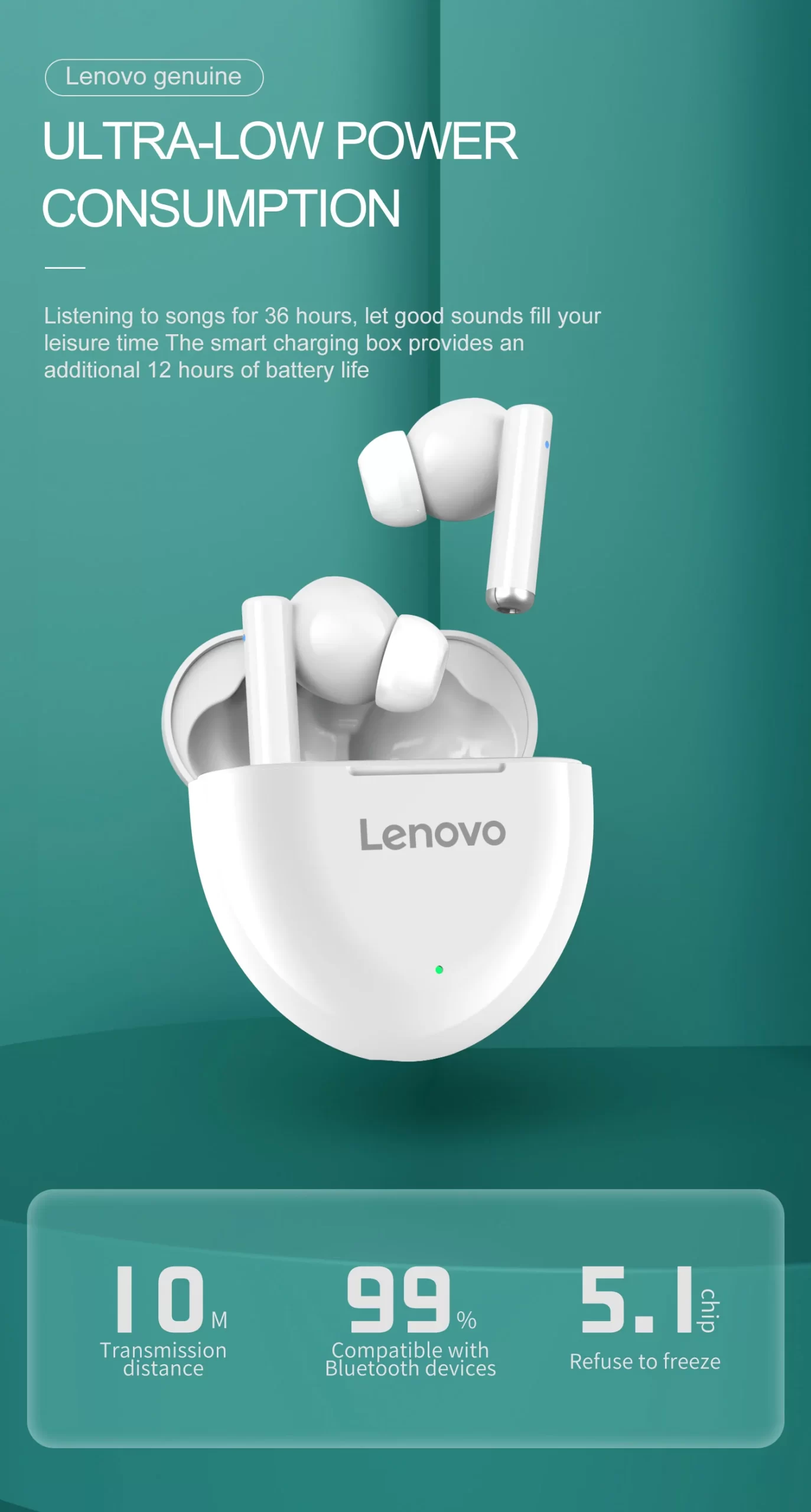 ایرباد بلوتوث لنوو Lenovo HT06 TWS Earphones
