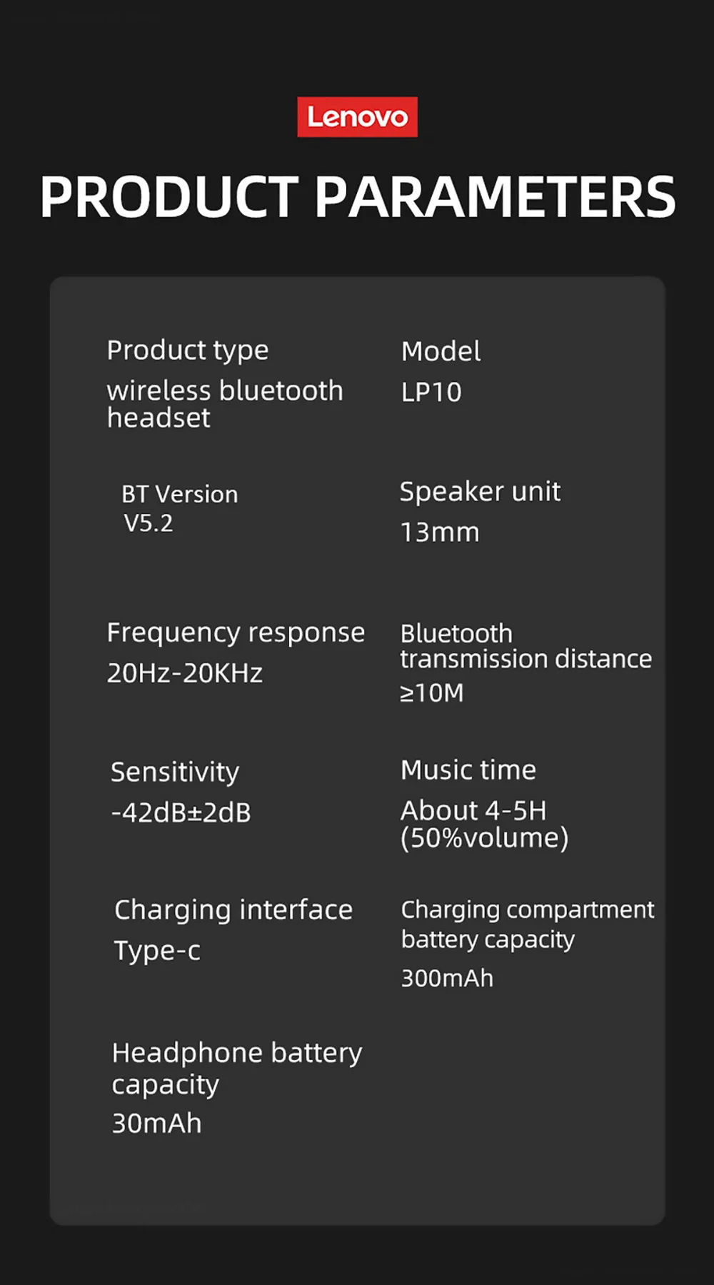 ایرباد بلوتوث لنوو Lenovo LP10 TWS Earphones