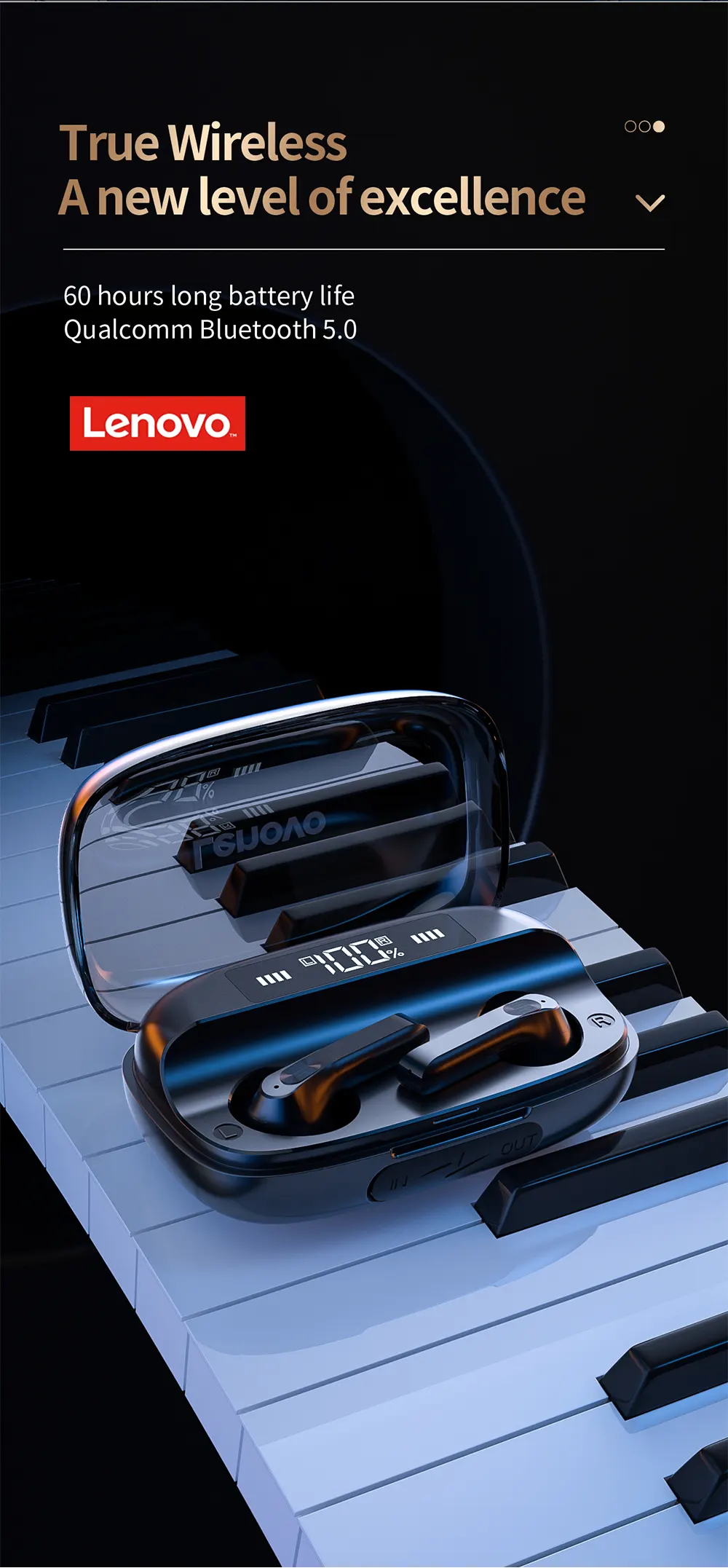 ایرباد بلوتوث لنوو Lenovo QT81 TWS Earphones