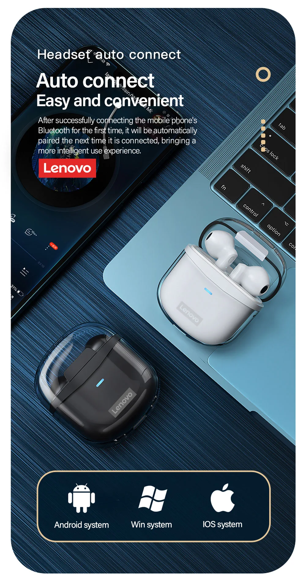 ایرباد بلوتوث لنوو Lenovo XT96 TWS Earphones