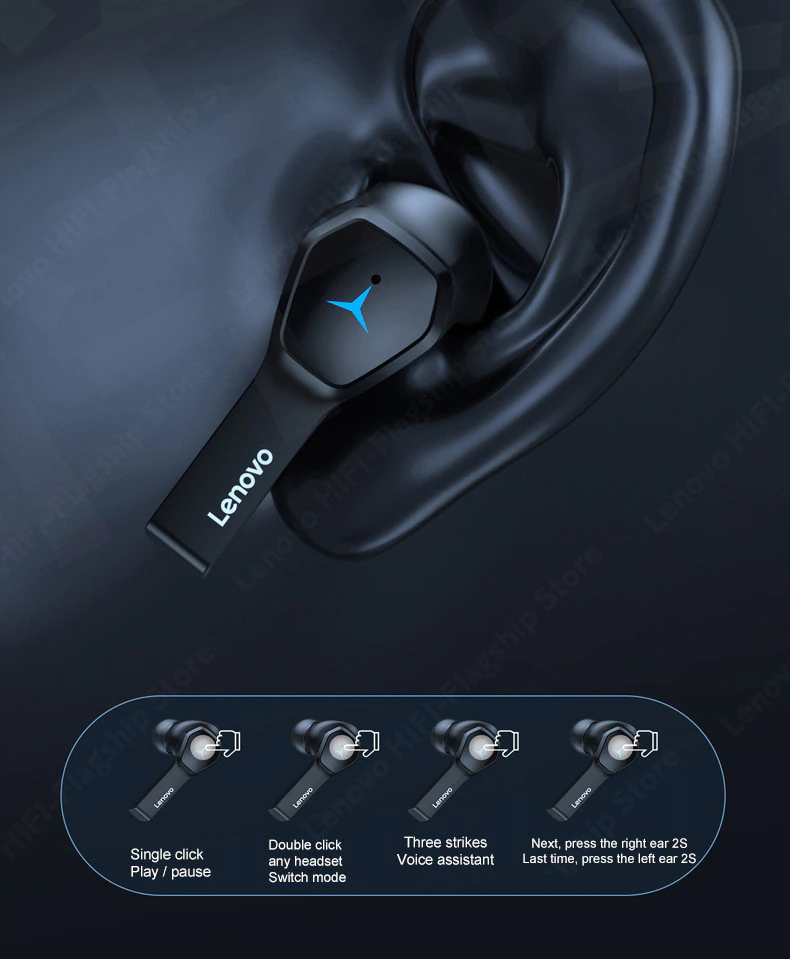 ایرباد بلوتوث کیمینگ لنوو Lenovo HQ08 Gaming Wireless Bluetooth Earbuds