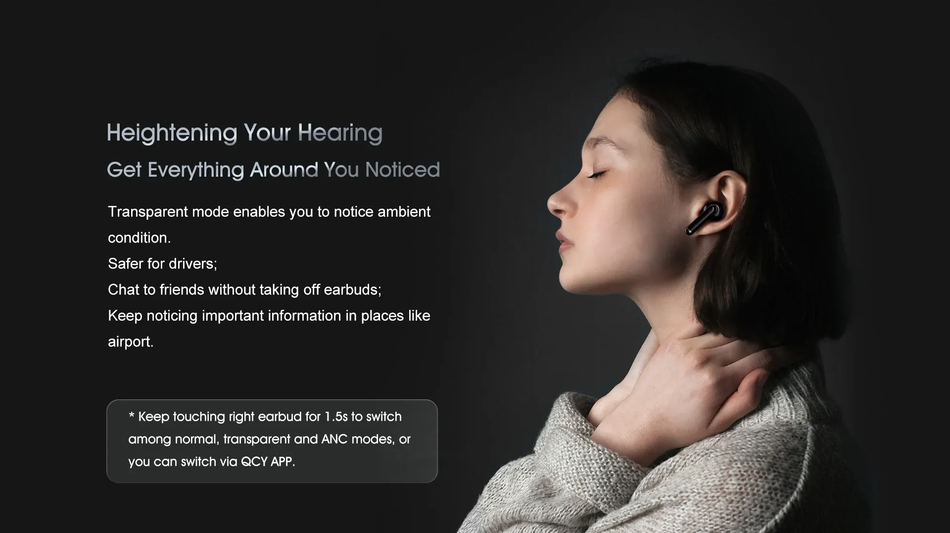 ایرباد بلوتوث کیو سی وای QCY HT03 Active Noise Canceling Wireless Headphones