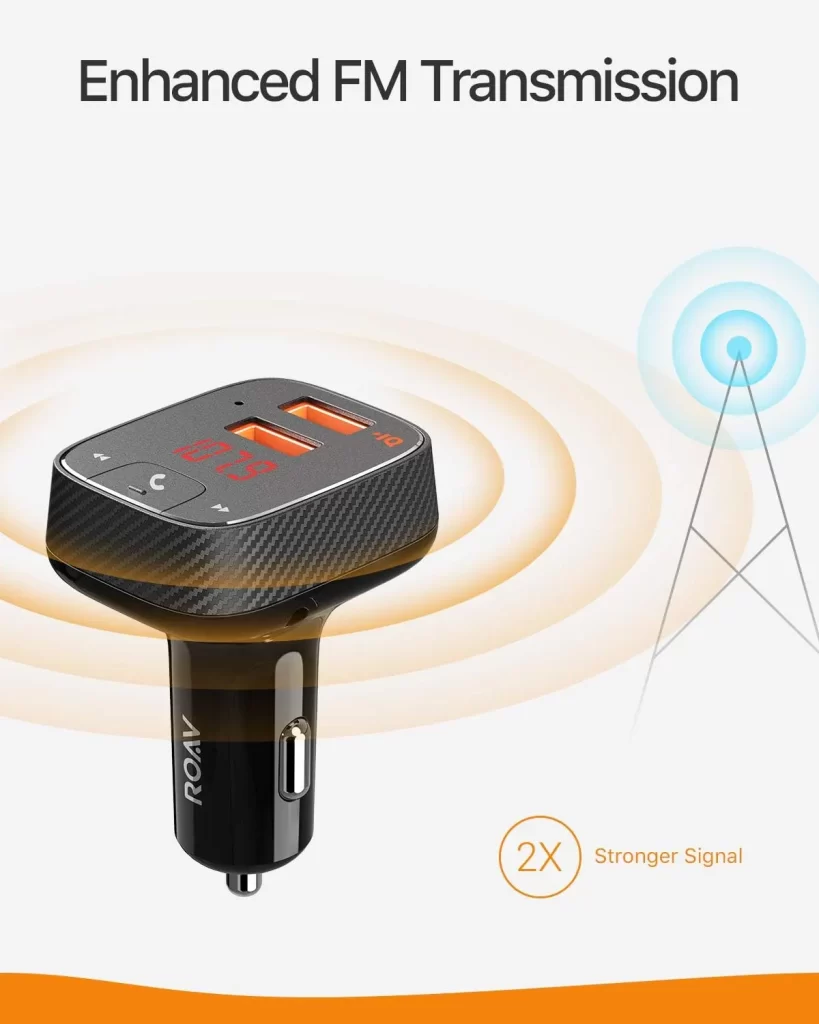 شارژر فندکی و گیرنده بلوتوث انکر Anker Roav SmartCharge F2 Bluetooth FM Transmitter R5111