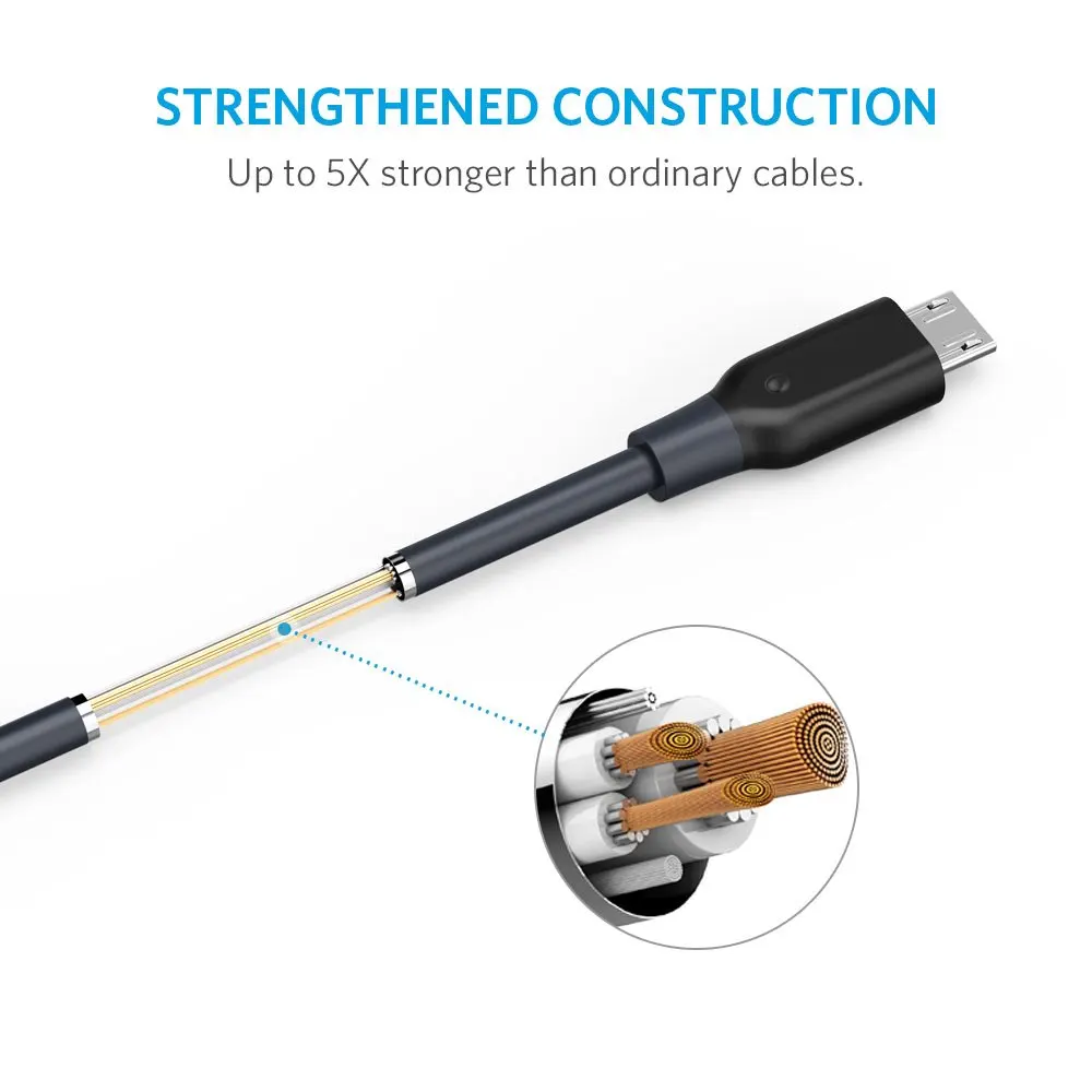 کابل Micro USB انکر 1.8 متر مدل Anker Powerline 1.8m Micro USB Cable (A8133)