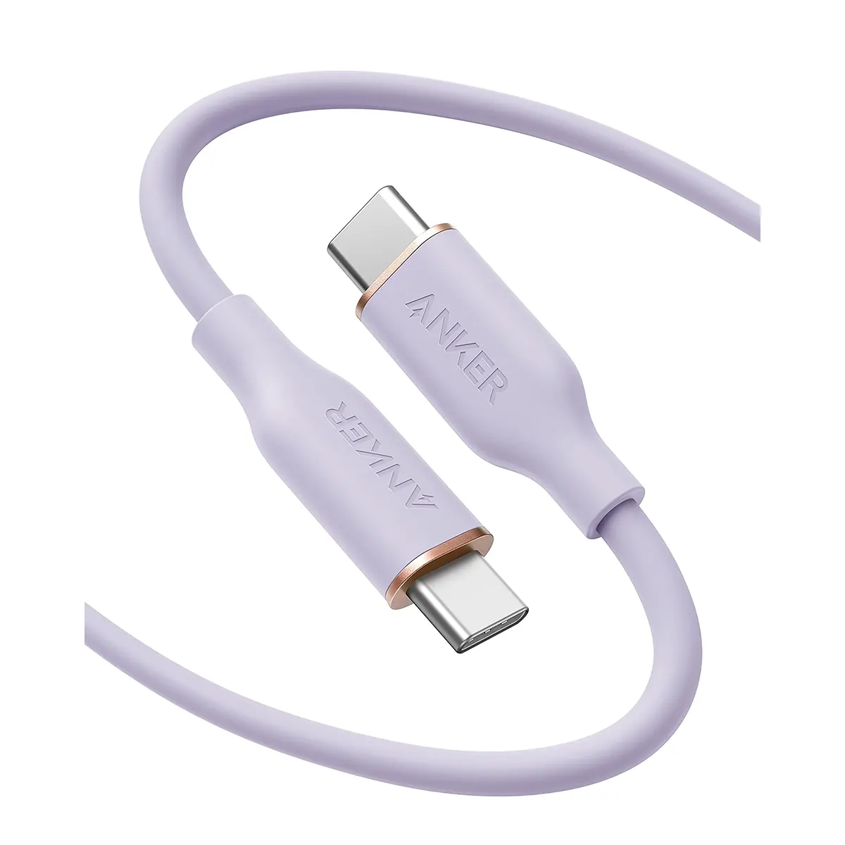 کابل USB-C به USB-C انکر 0.9 متر مدل Anker 643 0.9m USB-C to USB-C 100W Cable (A8552) رنگ بنفش