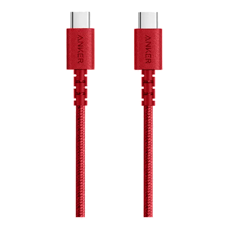 کابل USB-C به USB-C انکر 0.9 متر مدل Anker PowerLine Select Plus 0.9m USB-C to USB-C 2.0 60W Cable (A8032) رنگ قرمز