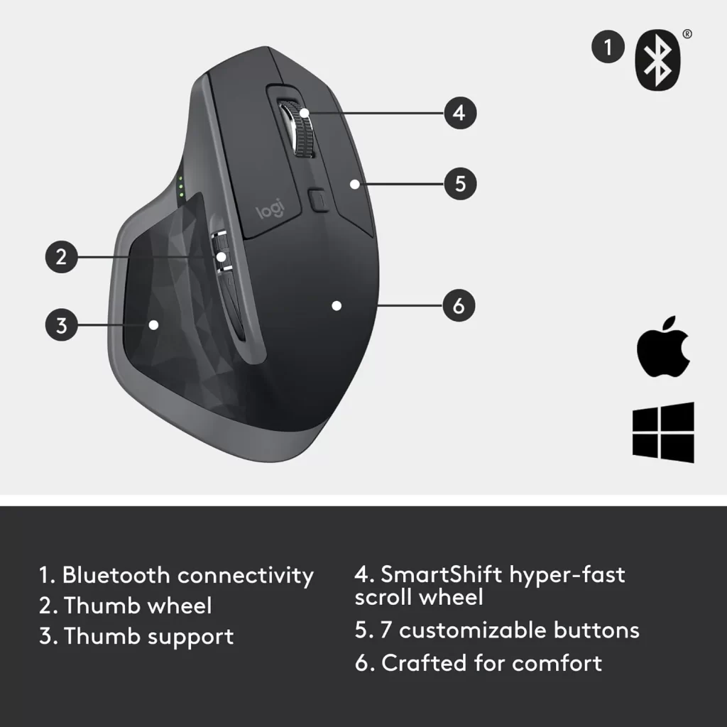 موس بی سیم لاجیتک مدل Logitech MX Master 2S Wireless Mouse