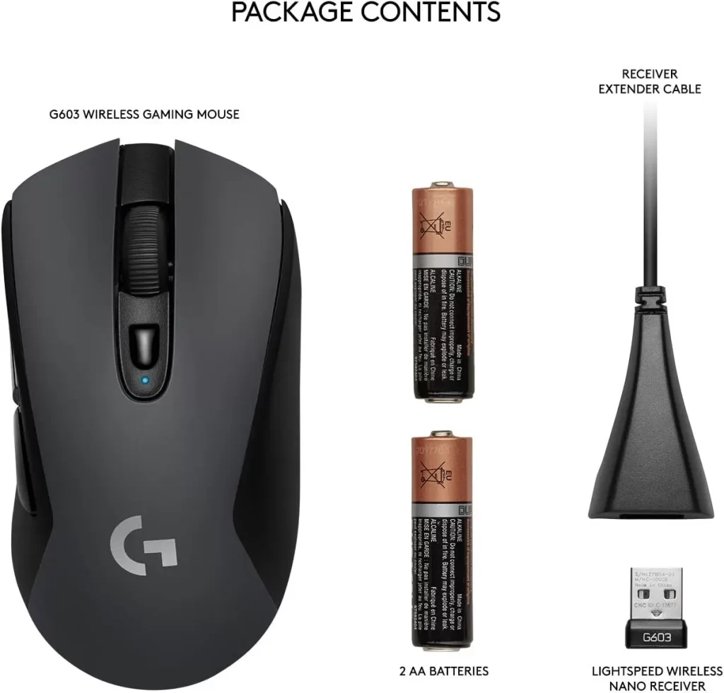 موس گیمینگ بی سیم لاجیتک مدل Logitech G603 LIGHTSPEED Wireless Gaming Mouse