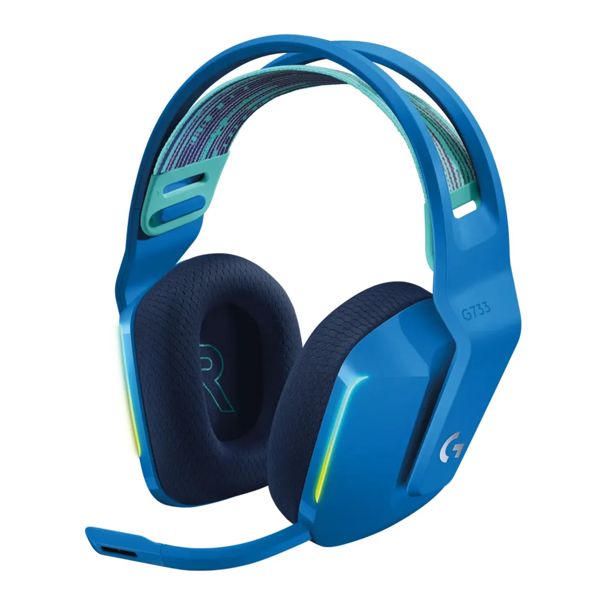 هدست گیمینگ بی سیم لاجیتک Logitech G733 Ultra-Lightweight Wireless Gaming Headset رنگ آبی (1)