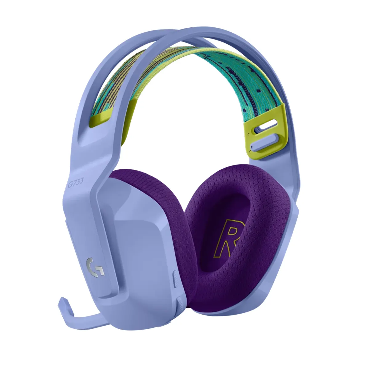 هدست گیمینگ بی سیم لاجیتک Logitech G733 Ultra-Lightweight Wireless Gaming Headset رنگ یاسی (3)