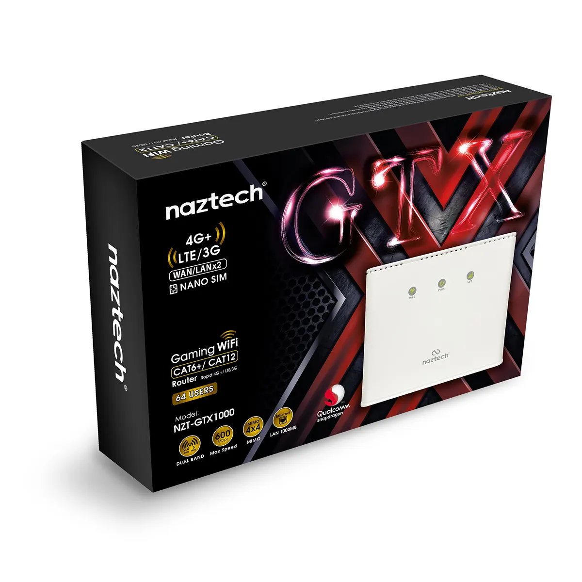 مودم روتر گیمینگ LTE/4G/4.5G نزتک مدل Naztech NZT-GTX1000
