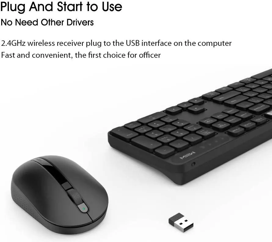 موس و کیبورد بی سیم بی صدای شیائومی مدل MIIIW MWWC01 Wireless Silent Keyboard & Mouse