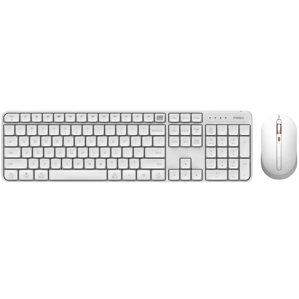 موس و کیبورد بی سیم بی صدای شیائومی مدل MIIIW MWWC01 Wireless Silent Keyboard & Mouse رنگ سفید