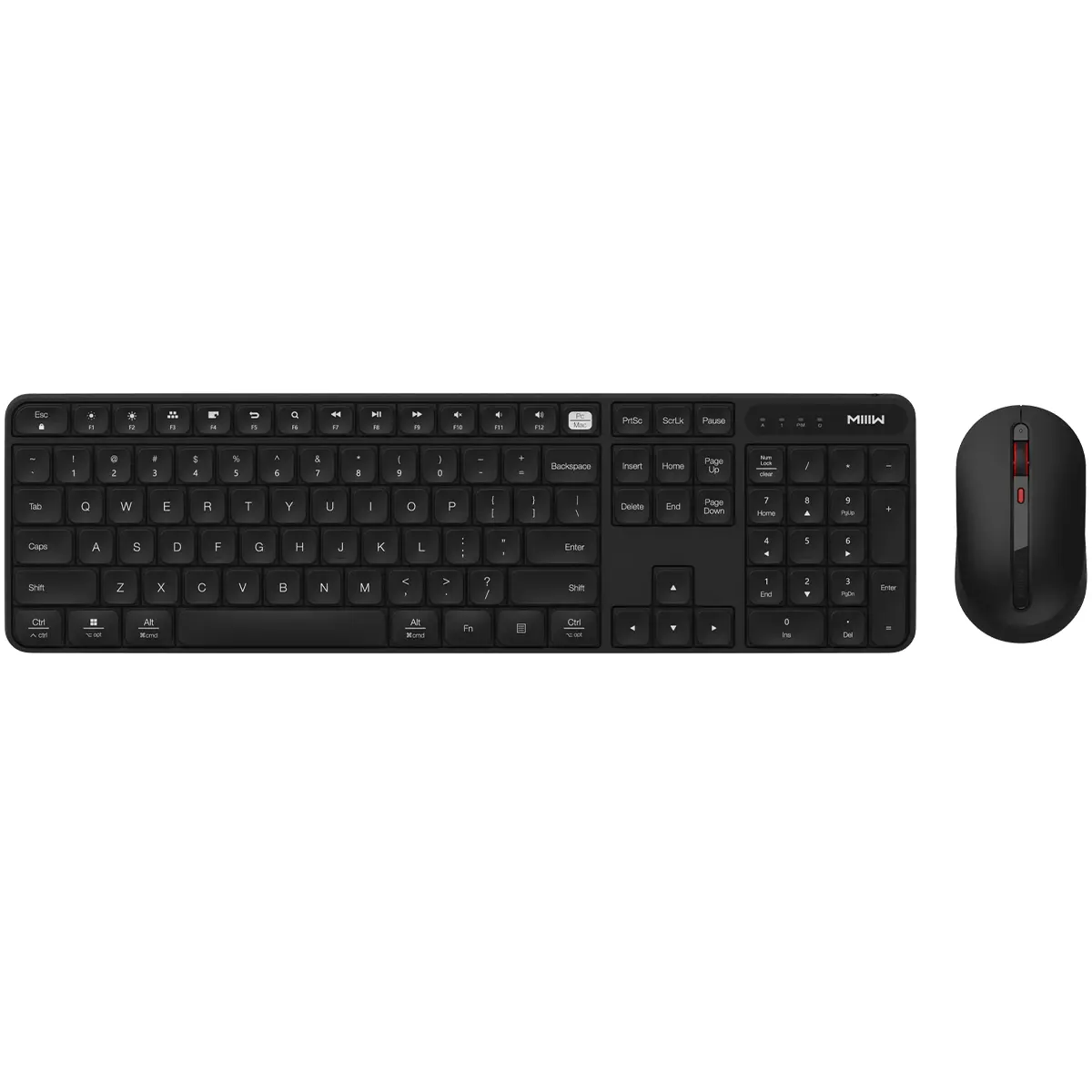 موس و کیبورد بی سیم بی صدای شیائومی مدل MIIIW MWWC01 Wireless Silent Keyboard & Mouse رنگ مشکی