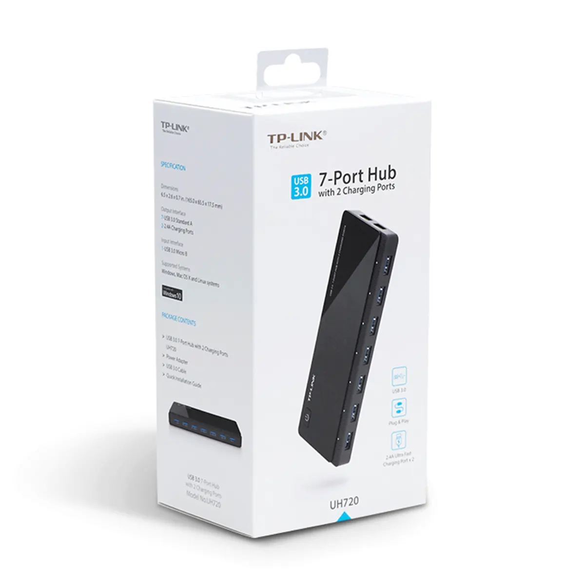 هاب 7 پورت USB 3.0 با 2 پورت شارژر تی پی لینک مدل TP-Link UH720 USB 3.0 7-Port Hub with 2 Charging Ports