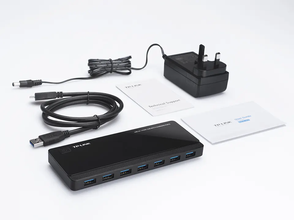 هاب 7 پورت USB 3.0 با 2 پورت شارژر تی پی لینک مدل TP-Link UH720 USB 3.0 7-Port Hub with 2 Charging Ports