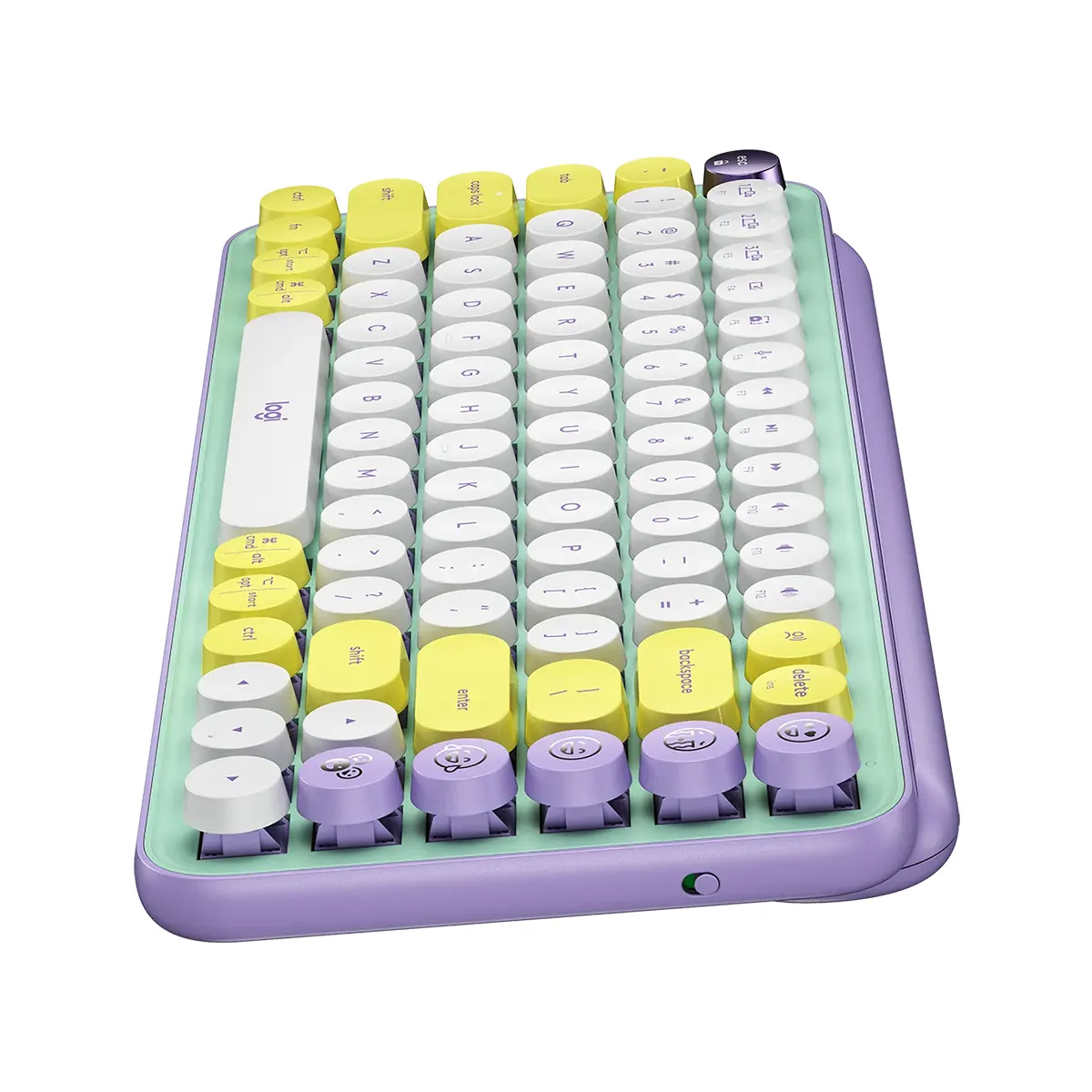کیبورد بی سیم لاجیتک مدل Logitech POP Keys Wireless Mechanical Emoji Keyboard Daydream (US)