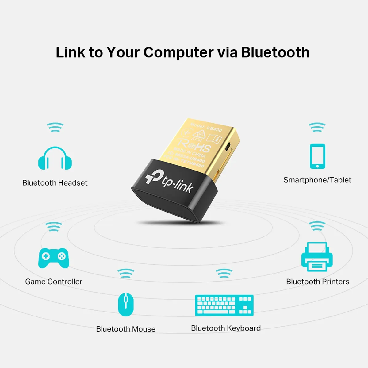 گیرنده بلوتوث تی پی لینک مدل TP-Link UB400 Bluetooth 4.0 Nano USB Adapter