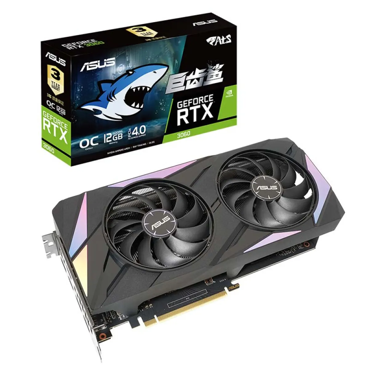 کارت گرافیک ایسوس ASUS ATS Gaming GeForce RTX 3060 12GB Megalodon Shark