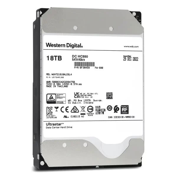 هارد وسترن دیجیتال 18 ترابایت Western Digital Ultrastar DC HC550 WUH721818ALE6L4 18TB HDD